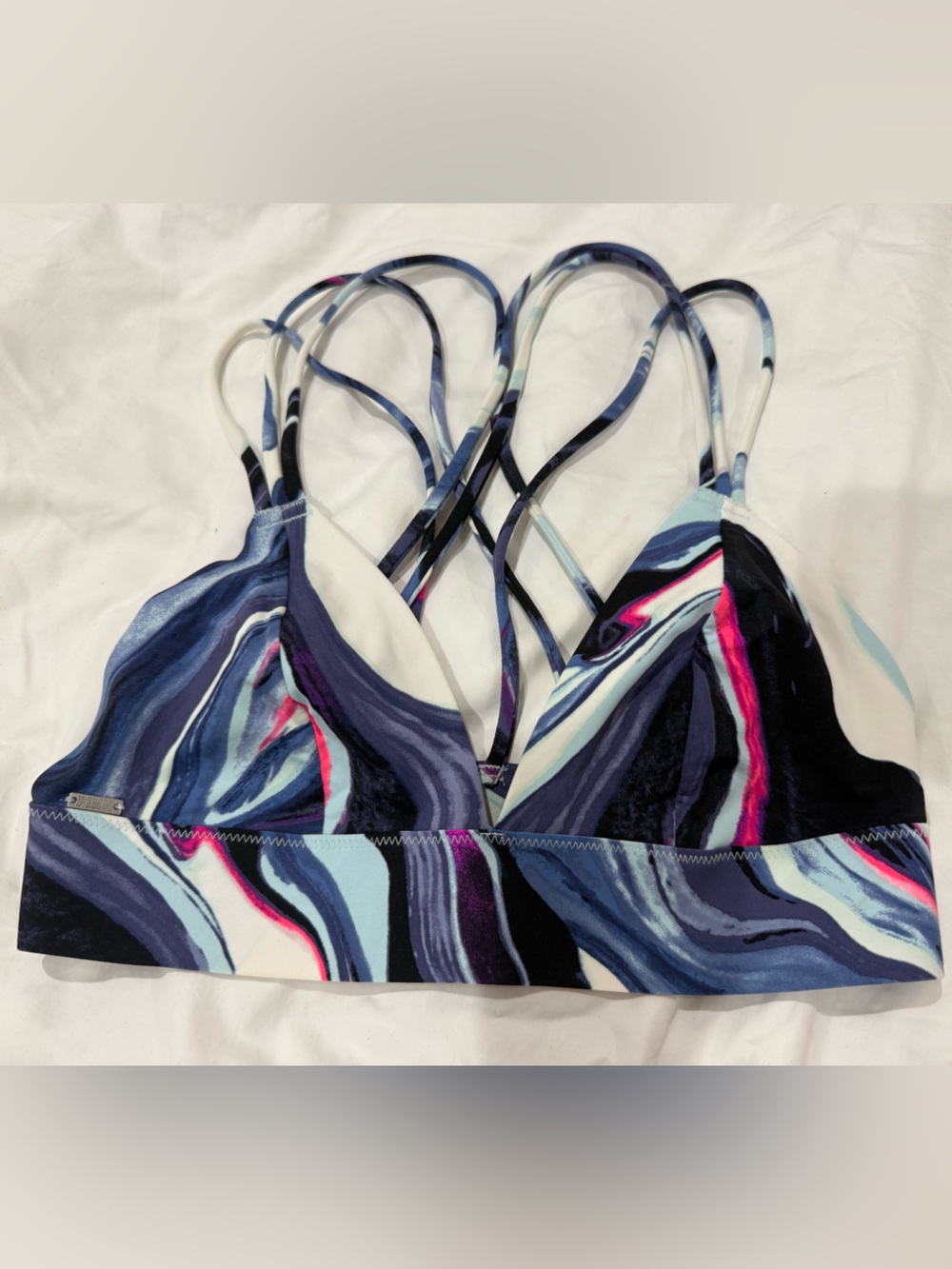 PINK Victoria's Secret Multi-Color Marble Strappy Sports Bra XS